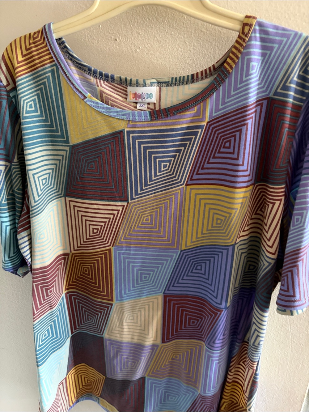 LuLaRoe Multicolor Geometric Short Sleeve Tee